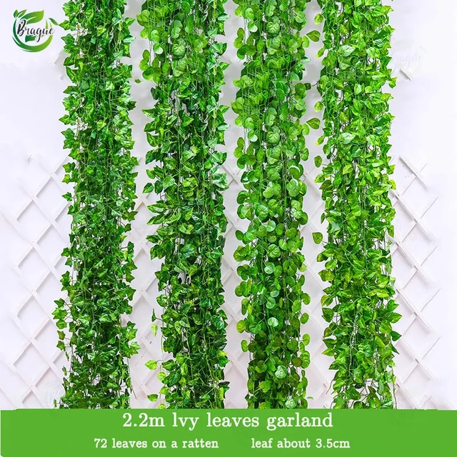 210cm Artificial Plants Green Ivy Fake Leaves Garland Plant Wall Hanging  Vine Home Gardan Decoration Wedding Party Wreath Leaves - AliExpress